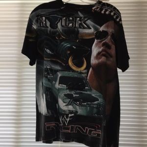 MENS XXL THE ROCK WWF FUNNY CAR TSHIRT